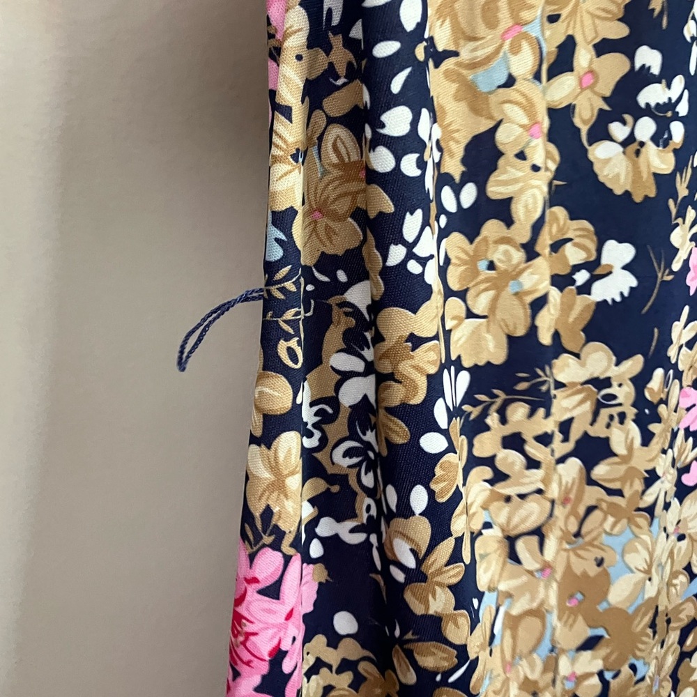Vintage dress 70s 80s D’Allairds floral print square neck women’s size large - Picture 13 of 16